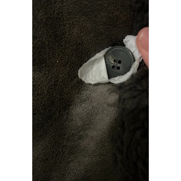 NWT | Nasty Gal | US 6, oversized | Distressed Maxi Bonded Aviator Coat Brown - Picture 10 of 14